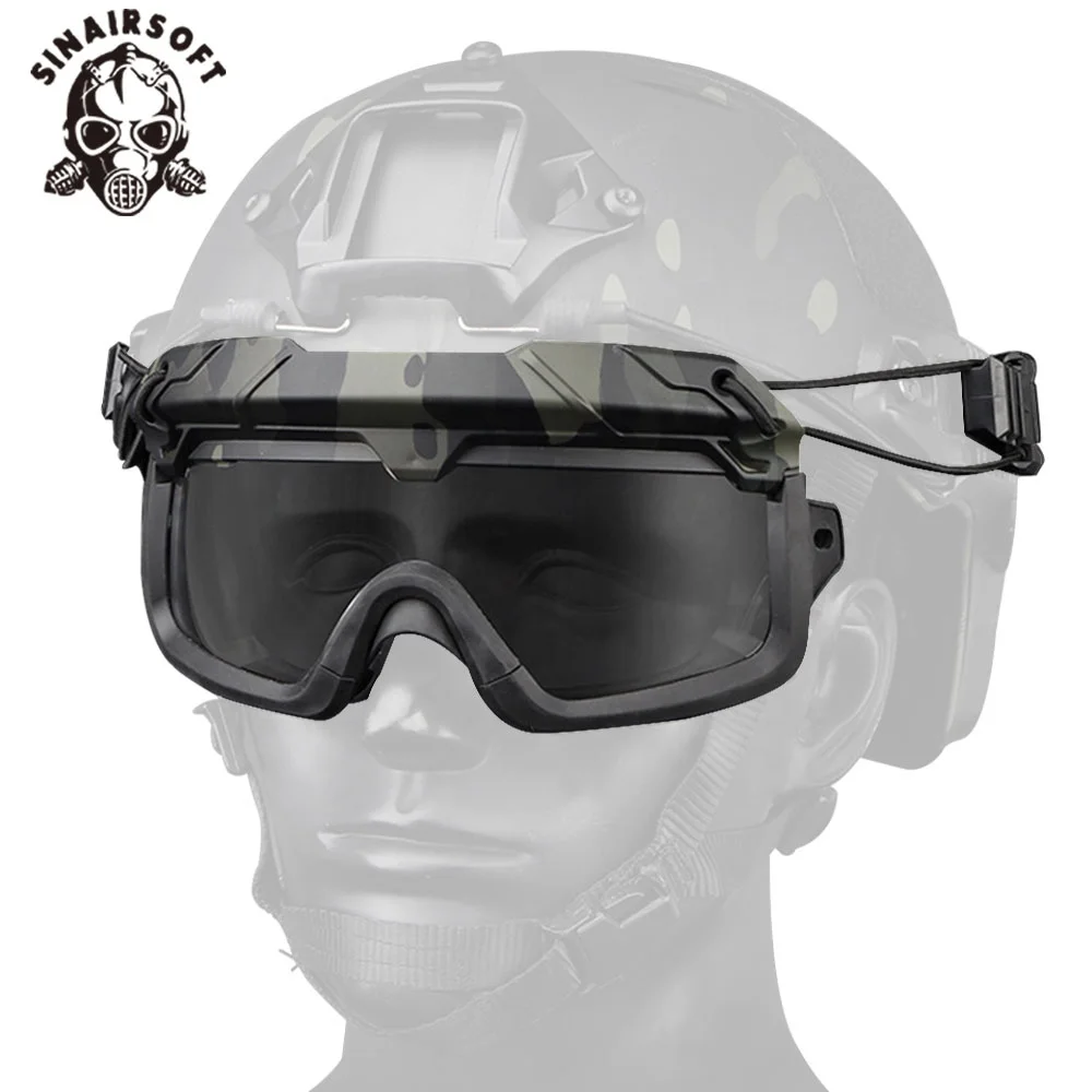 Tactical Helmet Split Anti-Fog Goggles 3MM Transparent Lens CS Field Goggle