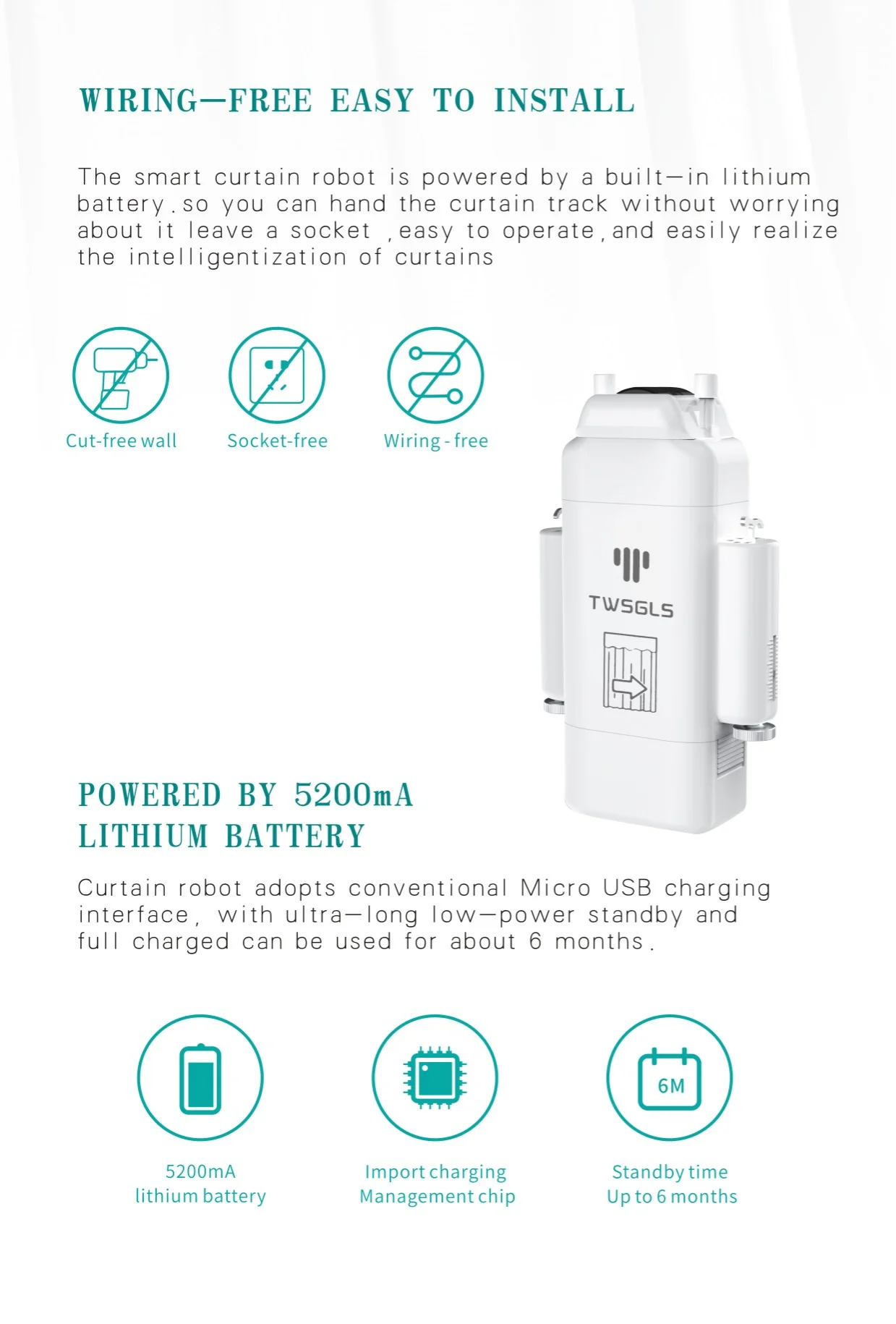 The new intelligent curtain system transforms the remote control curtain robot