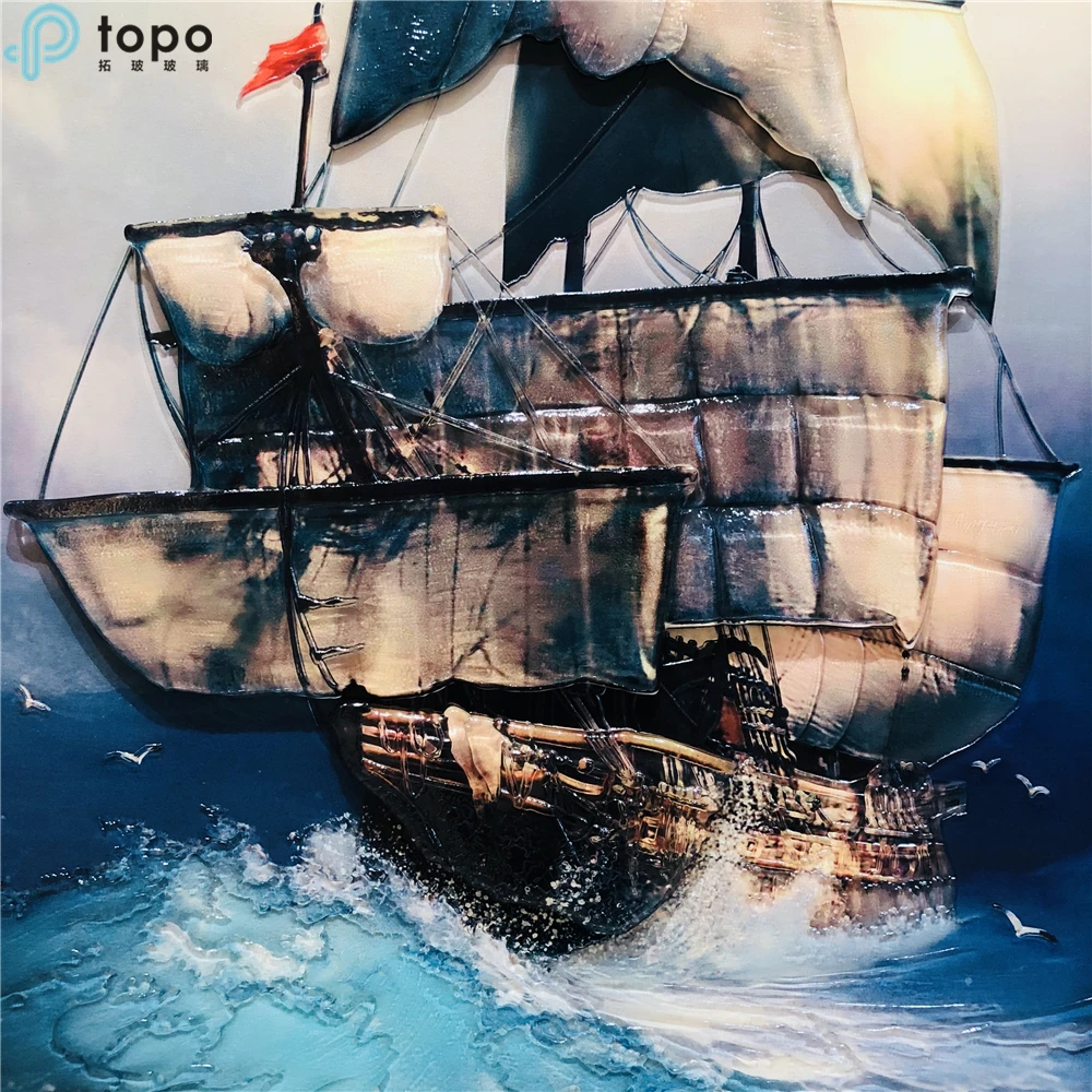 
H1010mm*610mm Chinese Decorative Sailboat Painting (MR-YB17-828) 