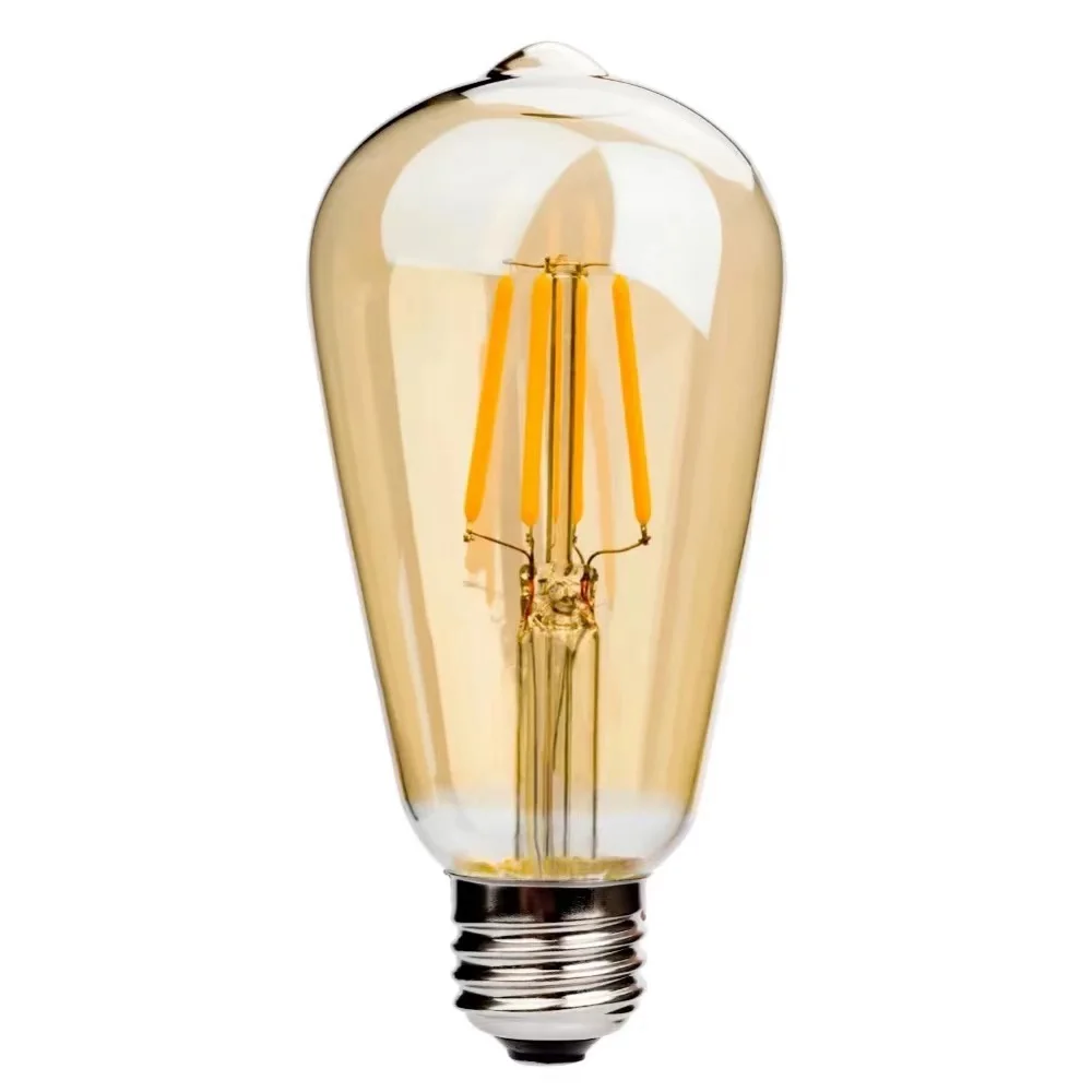 Chinese Manufacturer St64 E27 LED Light Spiral Filament LED Energy Saving Light Bulb with CE RoHS