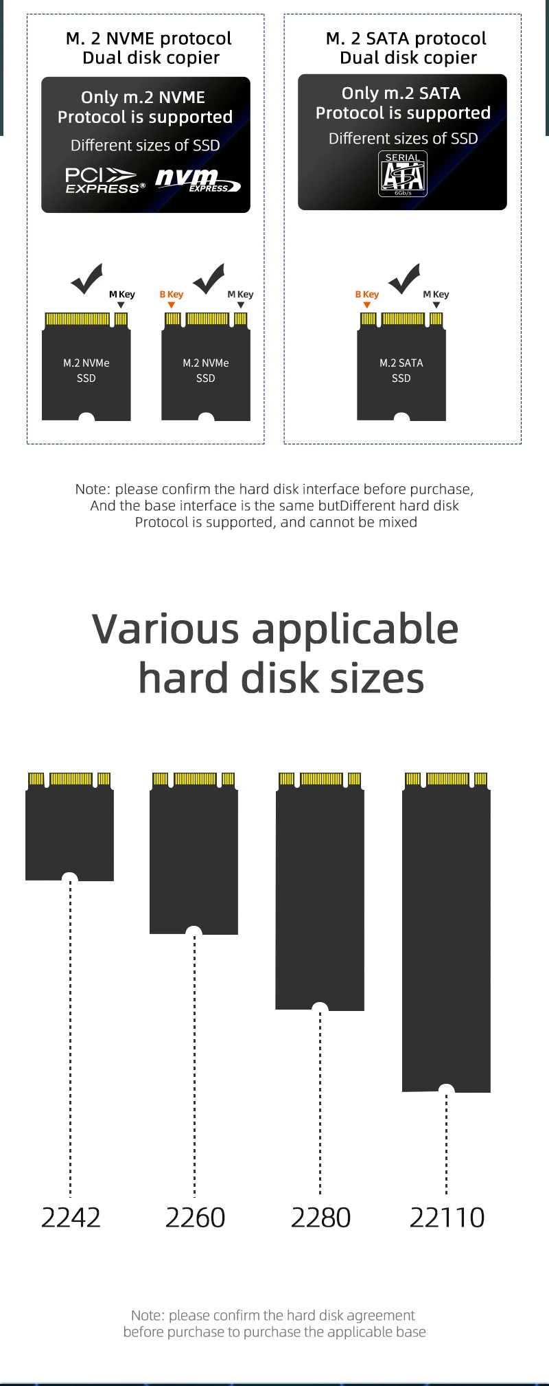 Новейшая док-станция Dual Bay M.2 NVME SSD с функцией One Touch Clone для твердотельных накопителей 2242 2260 2280