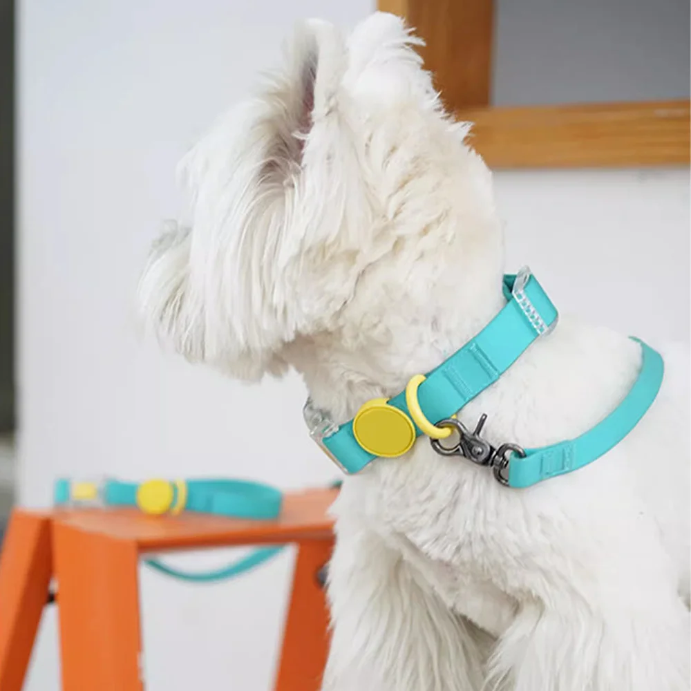 Custom Luxury Durable Rubber Silicone Coated Webbing Pet Long Lead Custom PVC Waterproof Dog Leash Collar Set