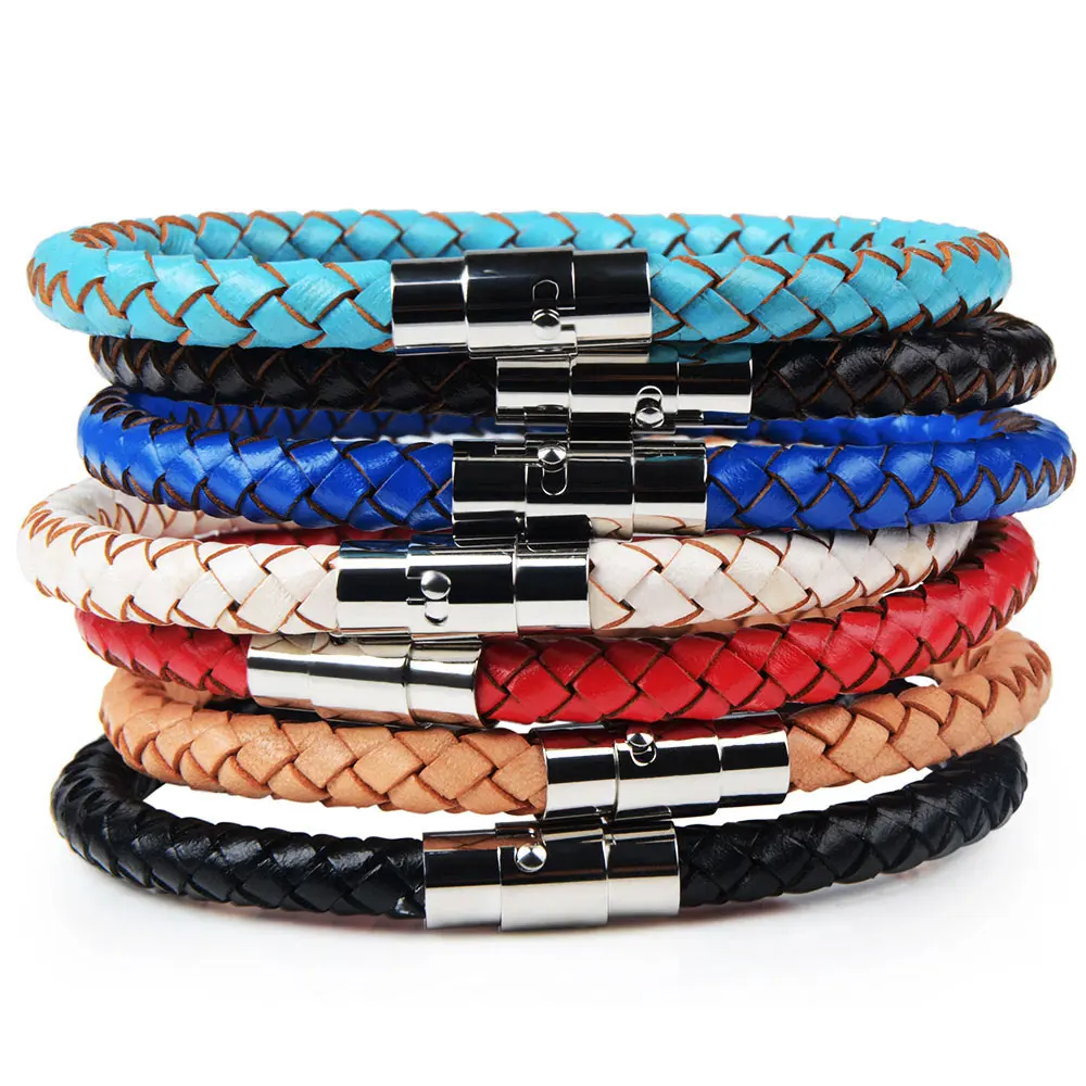 Braided Simple Single Leather Wrap Bracelet for Minimalist