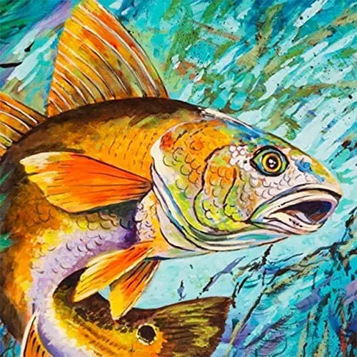 Meian wholesale carp handmade diamond kit painting by diamonds home Paintings for Living