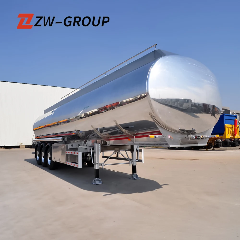 ZW Group 3 Axle 45000L Stainless Steel Tanker Fuel Oil Tanker Semi Trailer for Oman