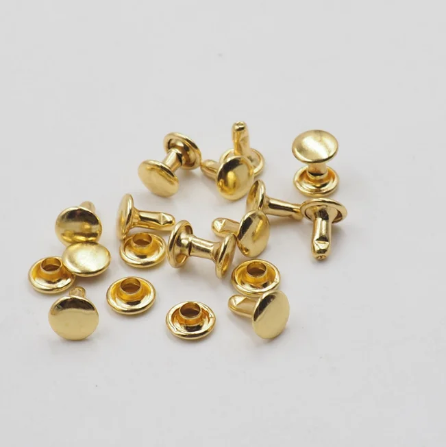 8 мм 10 декоративные заклепки латунные двойные и шпильки для сумок/кожи/ремня
