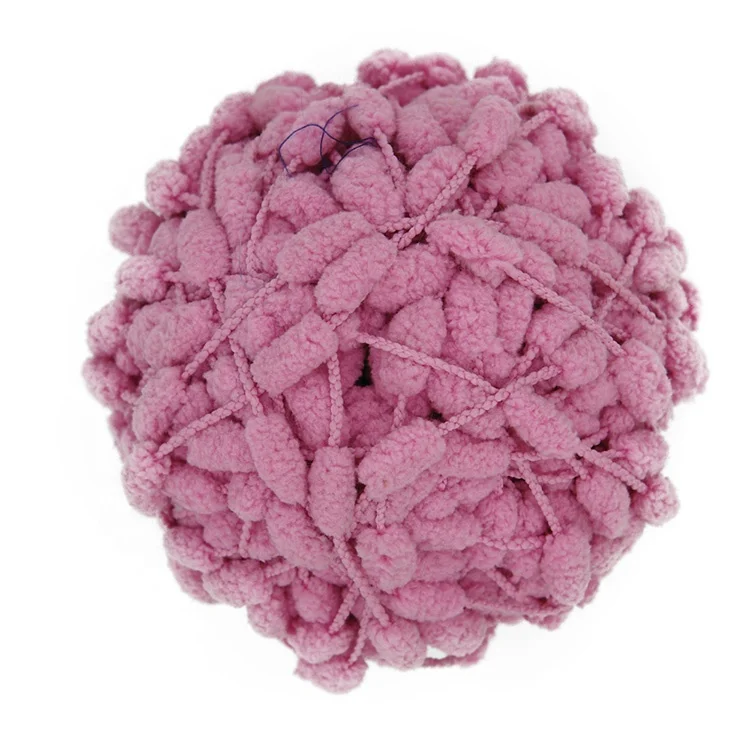 popular soft polyester pompom yarn /textured yarn /ply yarn for scarf sweater cushion yarn of chinese factory wholesale yarn
