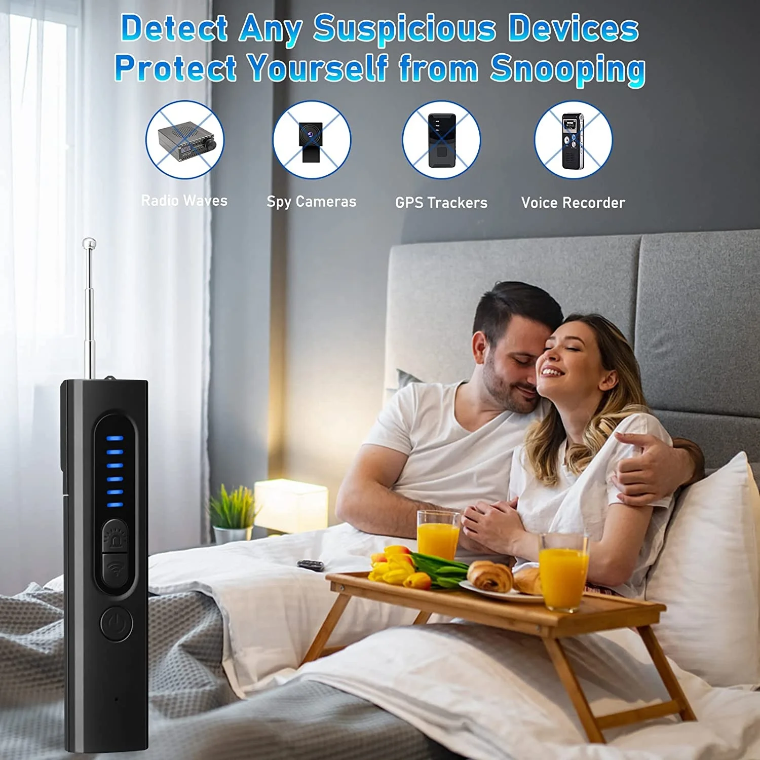 High Sensitivity Portable Long Standby Video Voice Recorder Anti Spy RF Signal Anti Camera GPS Detector