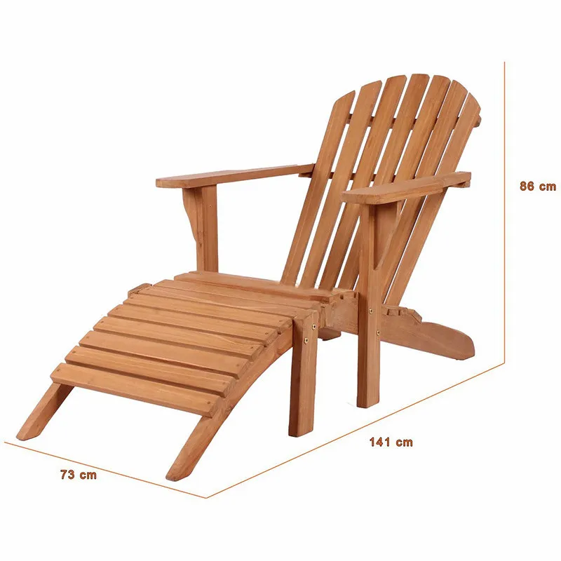 Wholesale Fashion Pool Chair Sun Lounger  Outdoor Furniture Wooden Beach Sun Lounger
