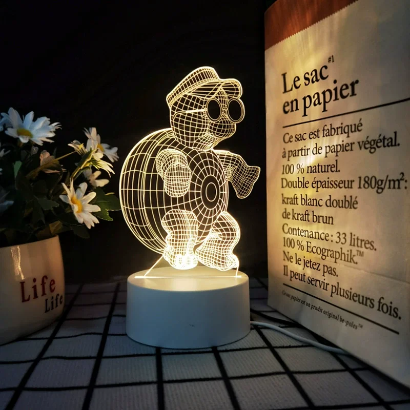 Hot Sale Loved Bear Board Pieces Smart Touch Switch Remote Controlled Natural Cold Warm White Lighting 3D Visual Effect Lamp