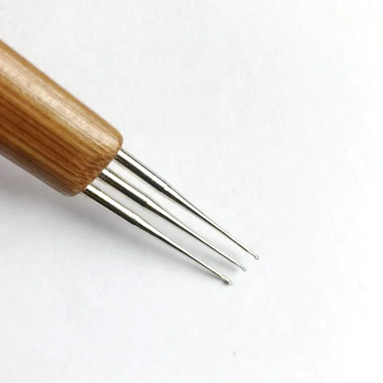 Wholesale Hair Weaving Braid Double Three Point Carbonize Bamboo Handle Crochet Hook