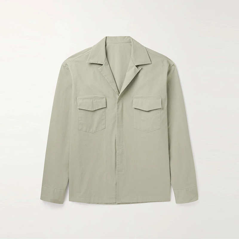 Top Shirt Jacket Casual Breathable Hot Selling Mens Shacket Jacket TWILL Fabric Woven Printed OEM High Quality Mens Long Sleeve