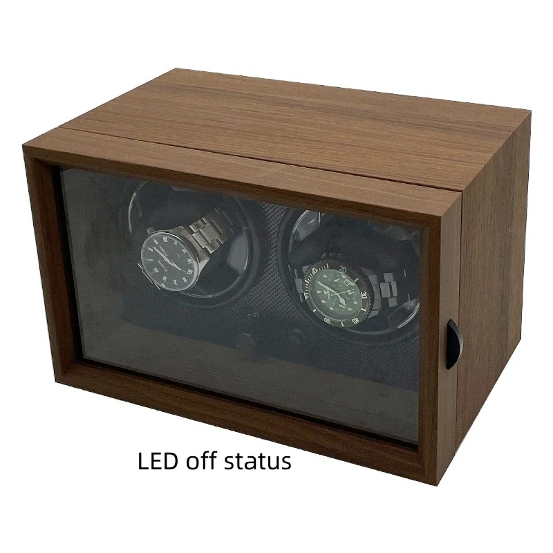 Popular 2 Winder Slot Automatic Mechanical Watch Shaker Winder Auto stop Led Organizer