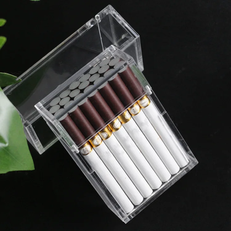 Роскошный прямоугольный портсигар на заказ с сильными магнитами, прозрачный акриловый откидной Открытый акриловый портсигар