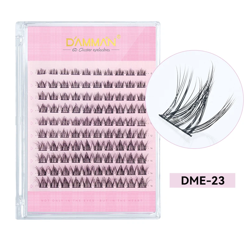 DAMMAN DIY Eyelash Extensions Matte Black D Curl Best DIY Cluster Lashes Extensions