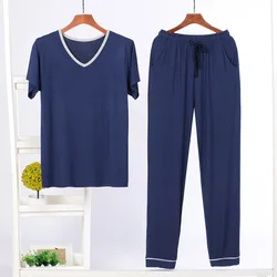 Hot selling short sleeve modal  homewear mens Knitting  pajamas set sportswear