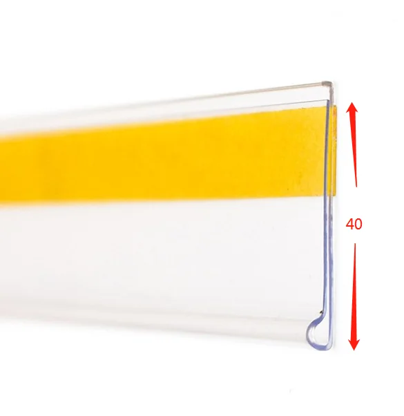 Plastic Pvc Self-adhesive Flat Store Extruded Data Strip Supermarket Price Label Holder Shelf Price Tag Ticket Holder