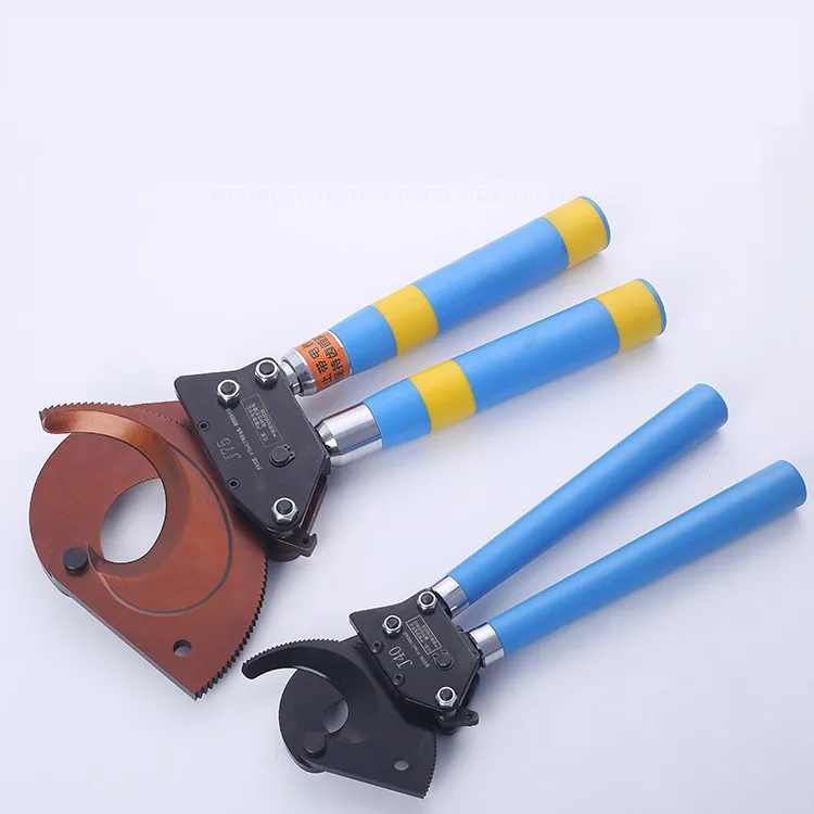 High quality industrial grade mechanical gear type telescopic handle wire shear big ratchet cable cutter