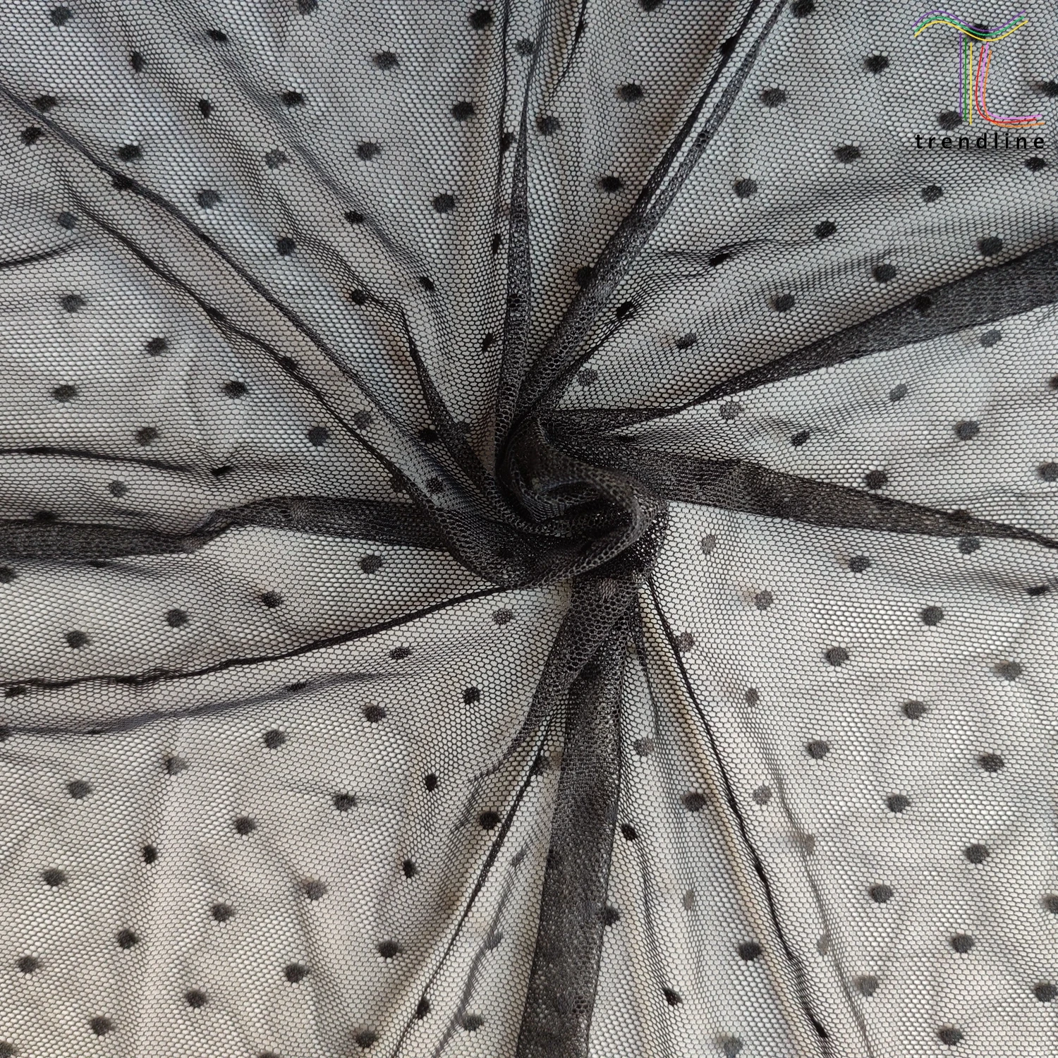 polka dots lace tulle fabric with two way stretch
