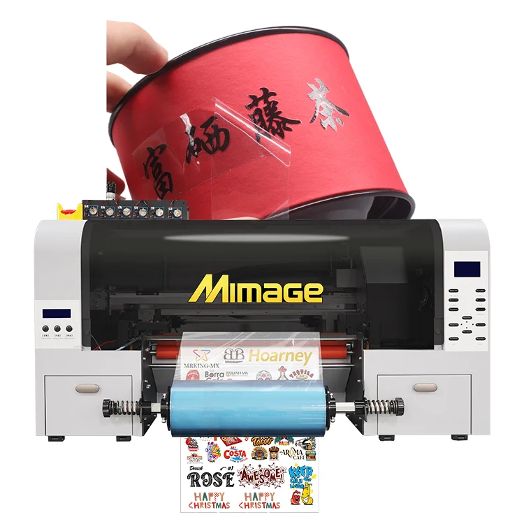 Economical DTF UV Printer 30cm Roll to Roll 3D Inkjet UV DTF Printer With Roller Printing Machine for Crystal Label