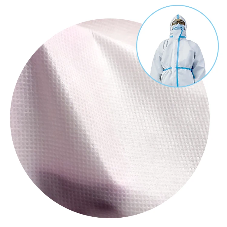 Perfectbio sale two-layer waterproof and breathable non woven laminated pp pe coating film non-woven fabric for medical coverall