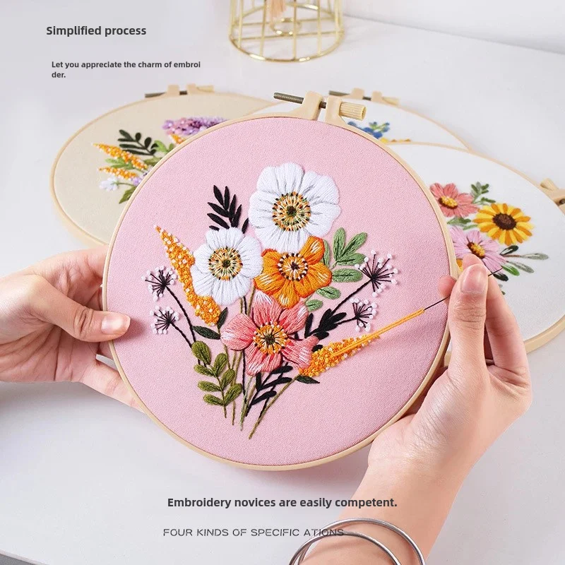 2024 New Embroidery Stitches Practice Kit Beginners Cross Stitch Patterns Handy Sewing Hand Diy Art Craft