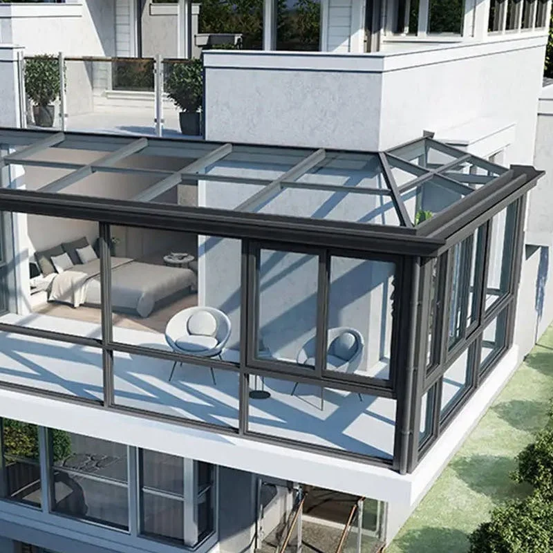 EROMMY Sunroom всезонная беседка солярий оцинкованная стальная крыша алюминиевая рама для улицы