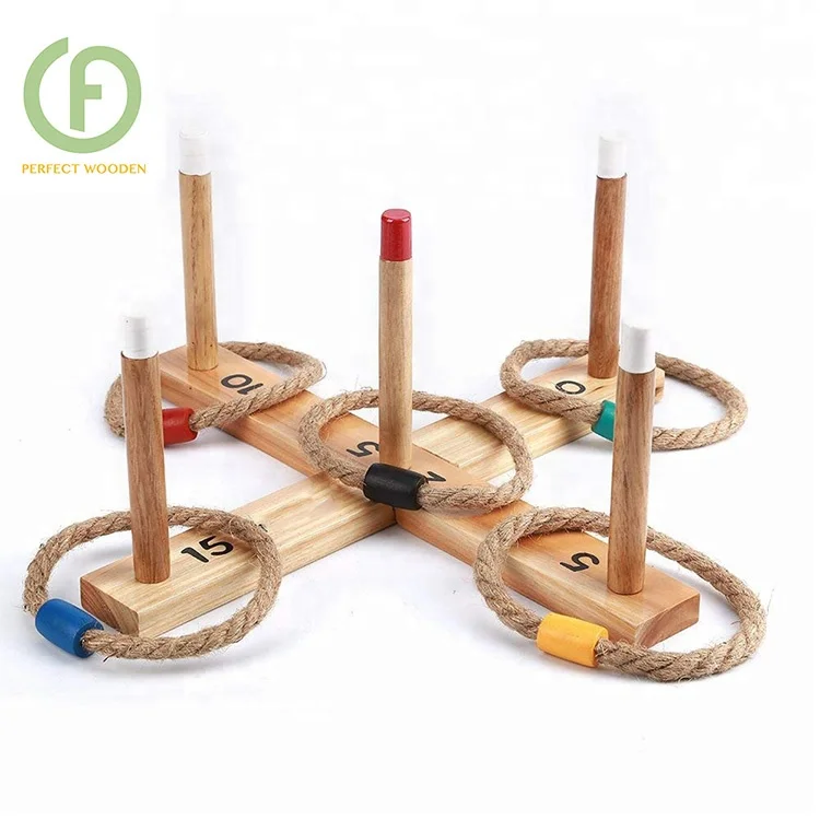 Wooden ring toss Games with good quality outdoor yard playing game customized game set