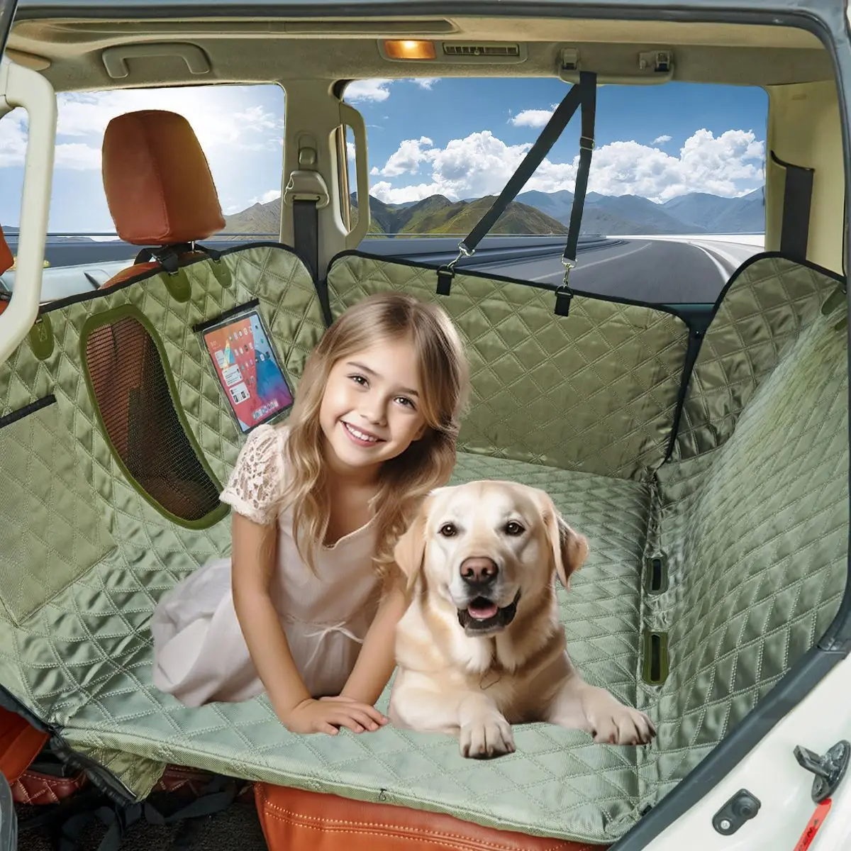 1680D Pet Full Automatic Sewing Customize Shape Waterproof Durable Dog Car Seat Covers Protector For Most Cars Trucks SUV