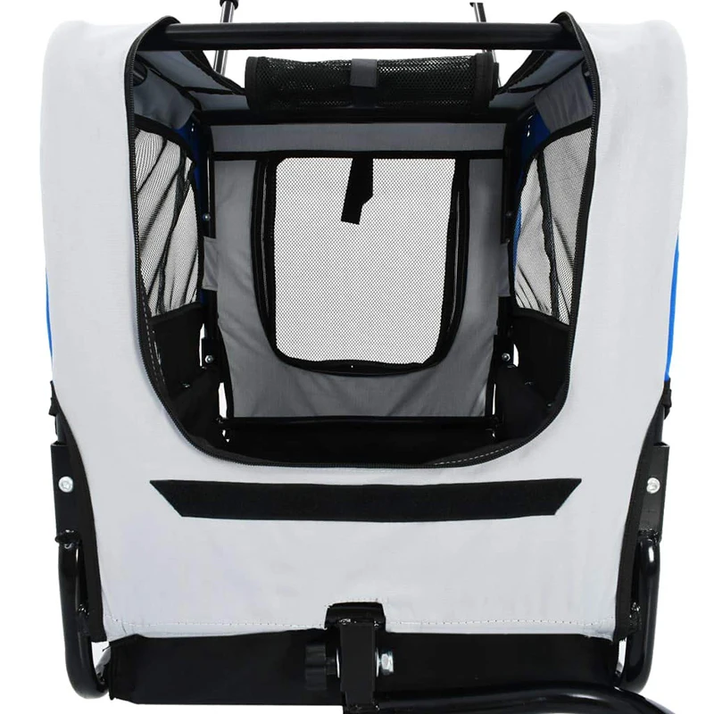 Small & Medium Sized Pet Stroller Durable Frame Pet Bike Trailer Cat Dog Bicycle Carrier with Non-Slip Floor & Internal Leash