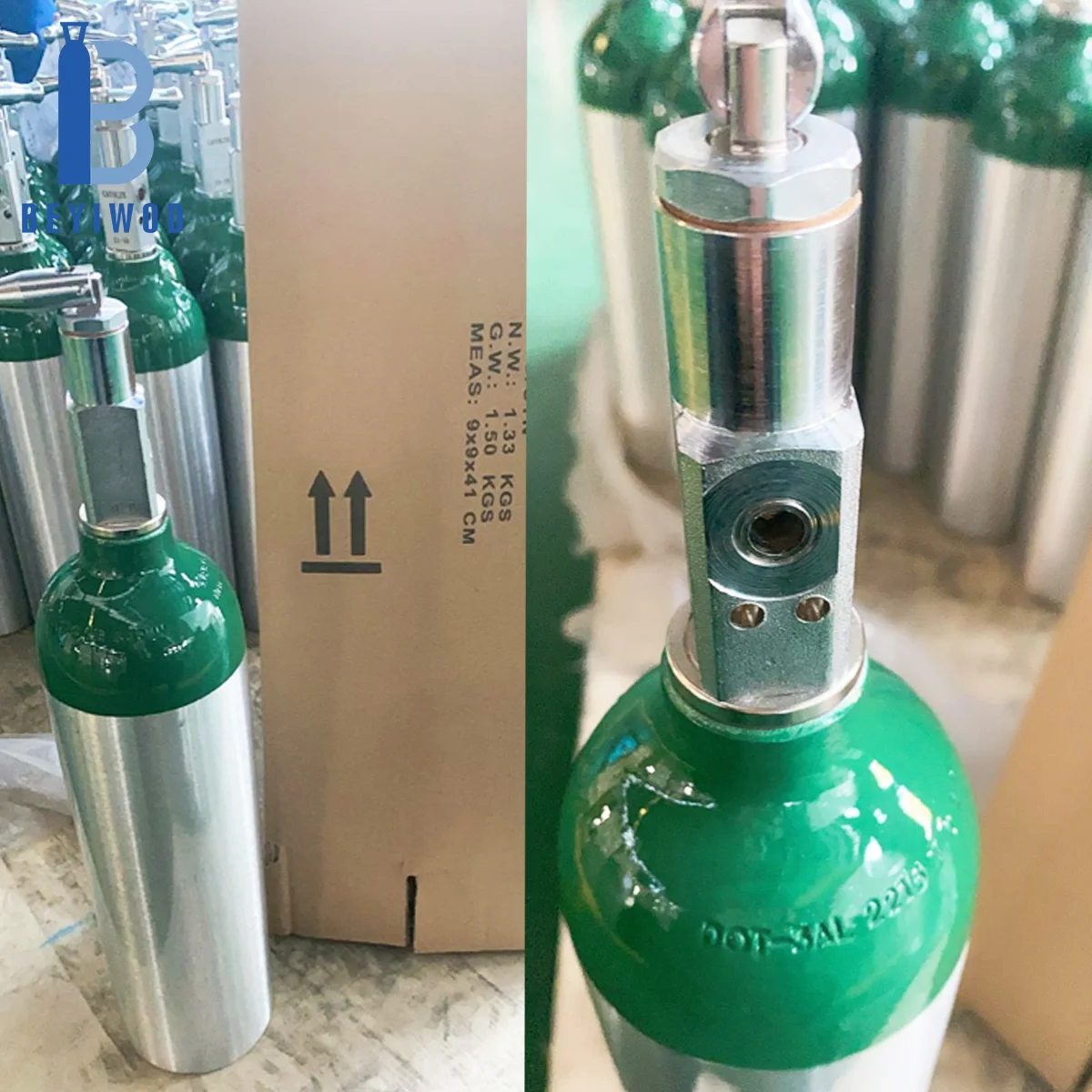small size medical use aluminum oxygen cylinder refillable gas cylinder oxygen aluminum bottle for hospital