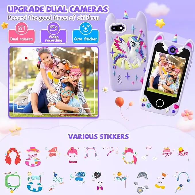 Kids Smart Phone for Girls Gifts  Toddler Christmas Birthday Gift for Age 3 4 5 6 Year Old, Kids Cell Phone Toy with Touchscreen