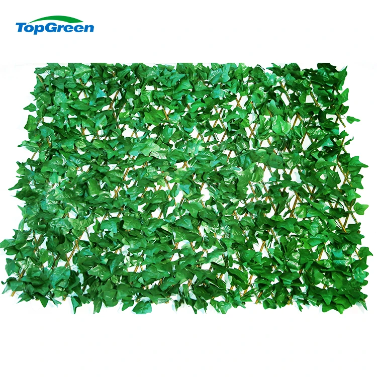 Artificial Plants Fence Green Artificial Wall Plant Panel Fire Retardant Anti UV Outdoor Artificial Willow Fence Back