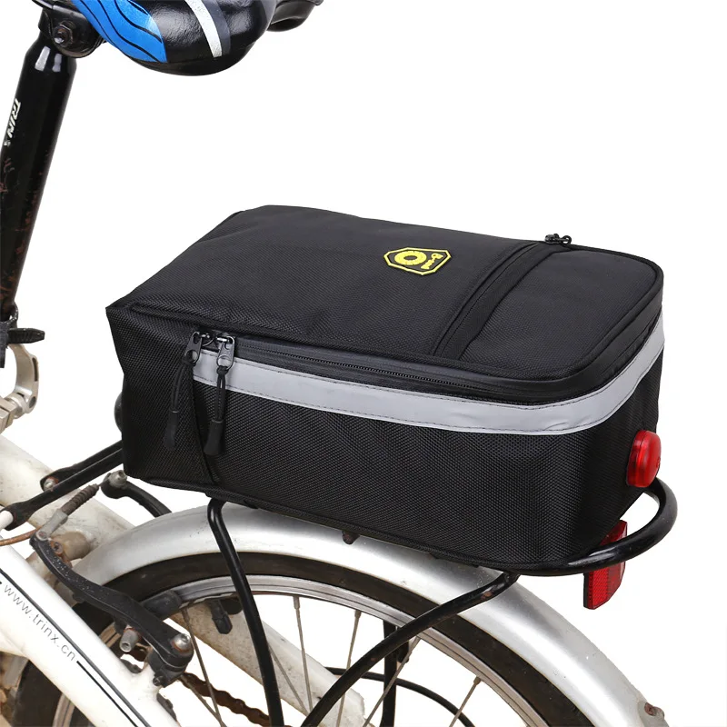 
Black with reflective Cycling Bag Seat Mat Lithium Battery Folding Electric Bike Bicycle Rear Seat Tail Bag 