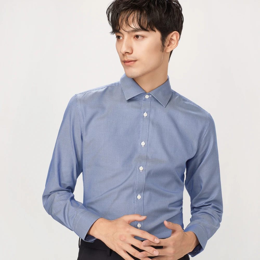 
Kutesmart 2021 Fashion Dress Check Slim Fit Formal Workout Casual Men Shirts 