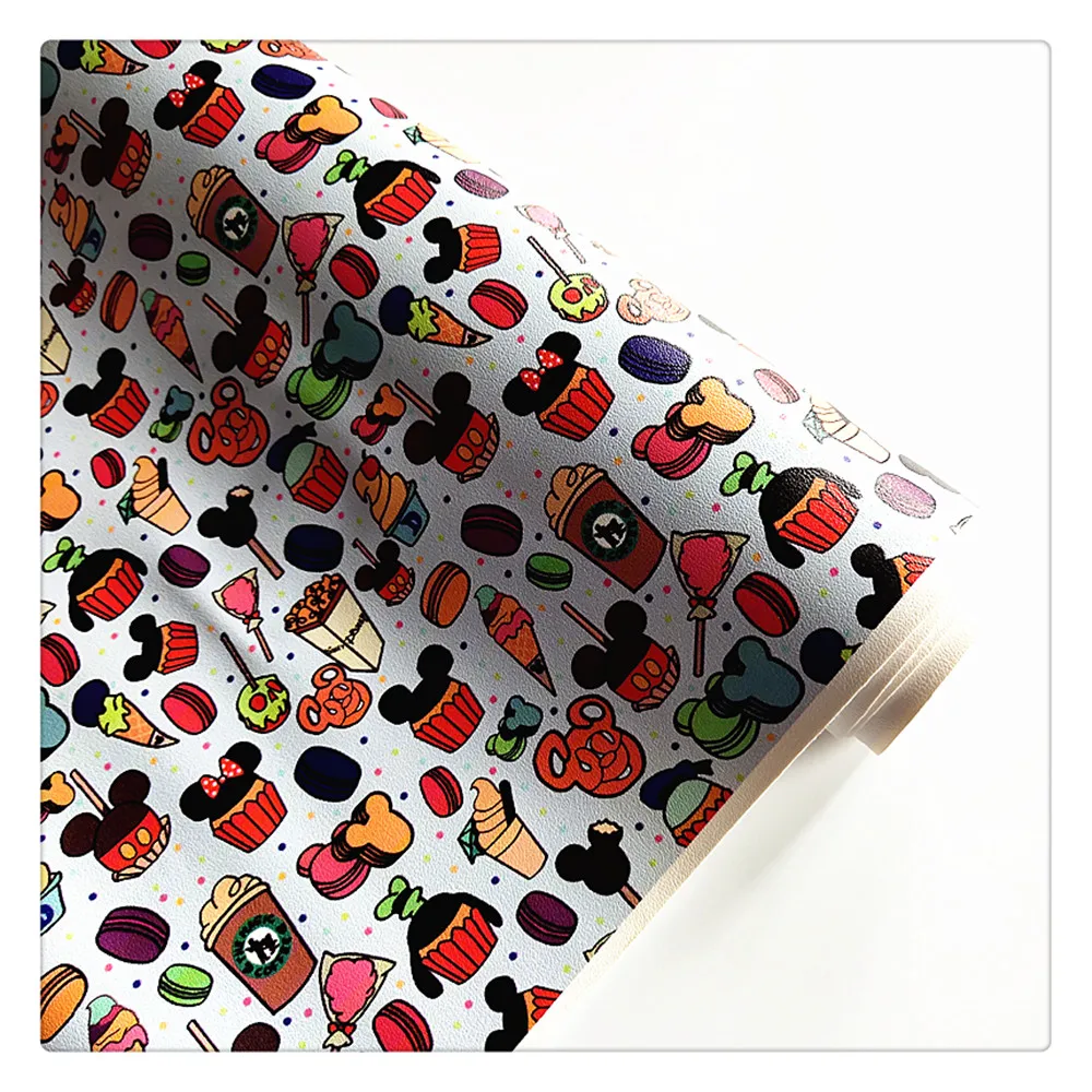 Fabfaiy Offer All Kinds Of Faux Fabric Leather Brand Custom Design Printed Vinyl Fabrics