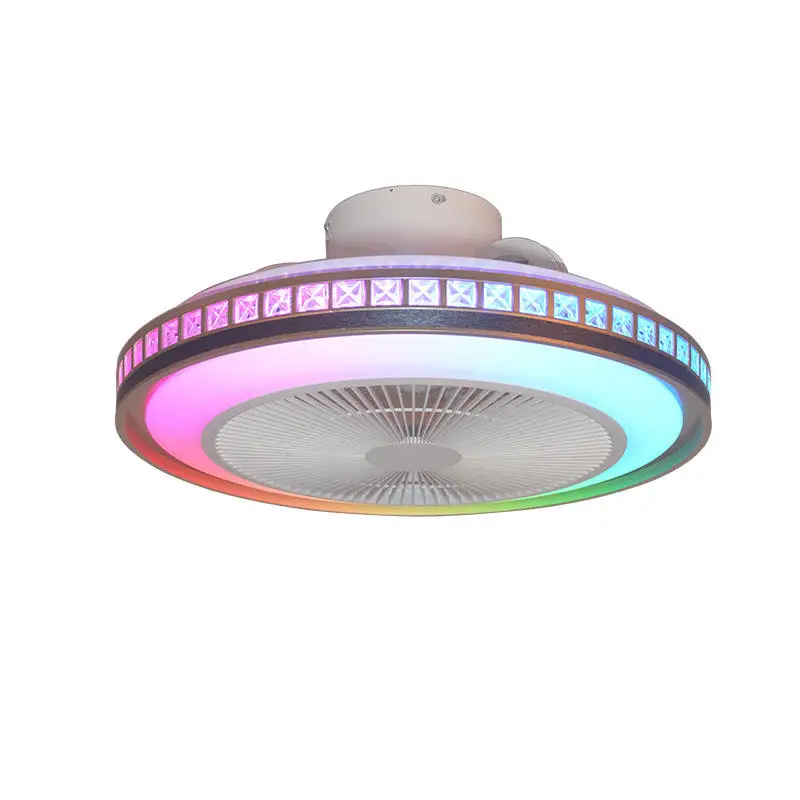 Modern Designer Decorative Smart Home Lights Chandelier Bedroom Luxury Crystal Fan Ceiling Light Remote Control Led Ceiling Fans