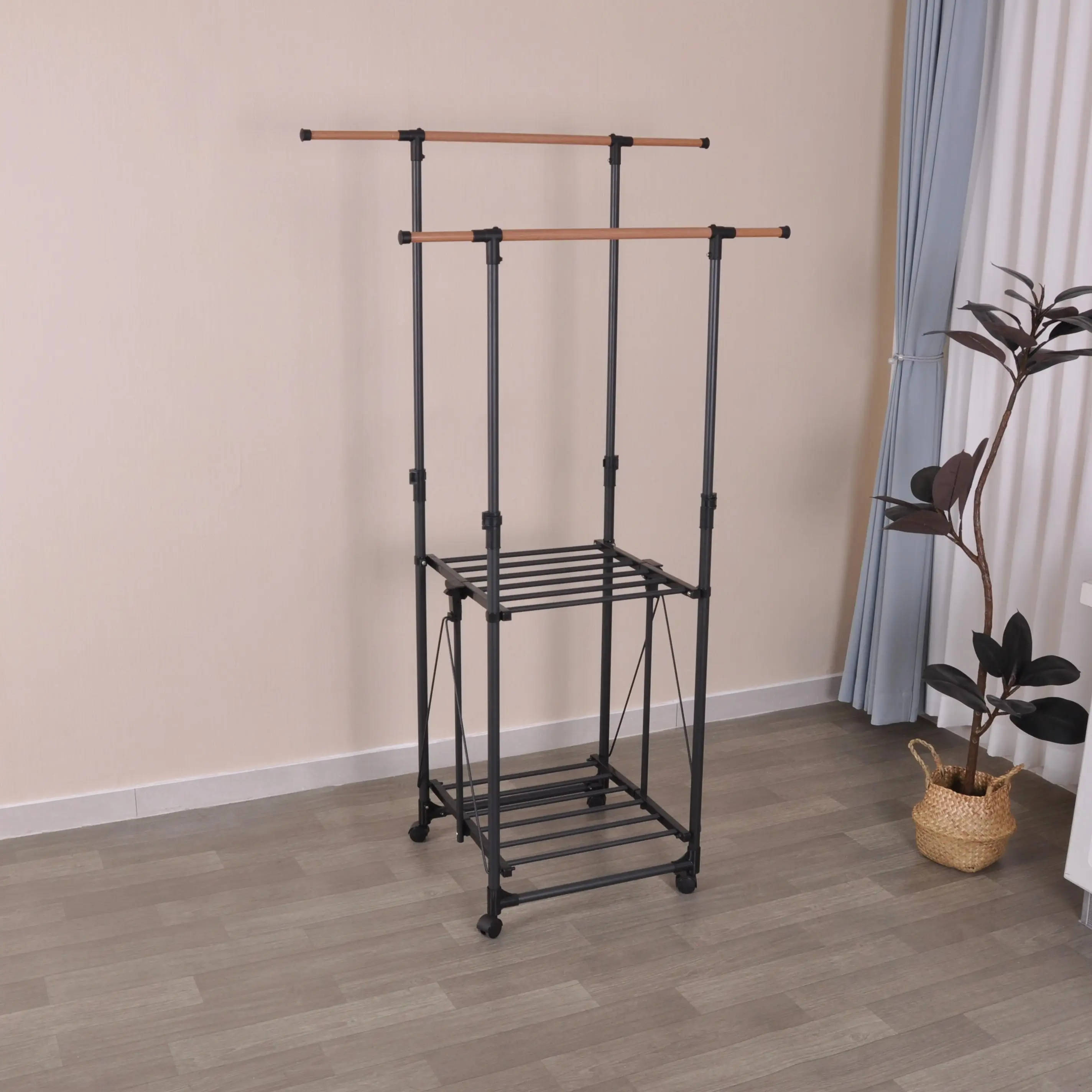 Factory Direct Sale Modern Clothes Suspension Rust-Proof Hooks Indoor Clothes Hanging System