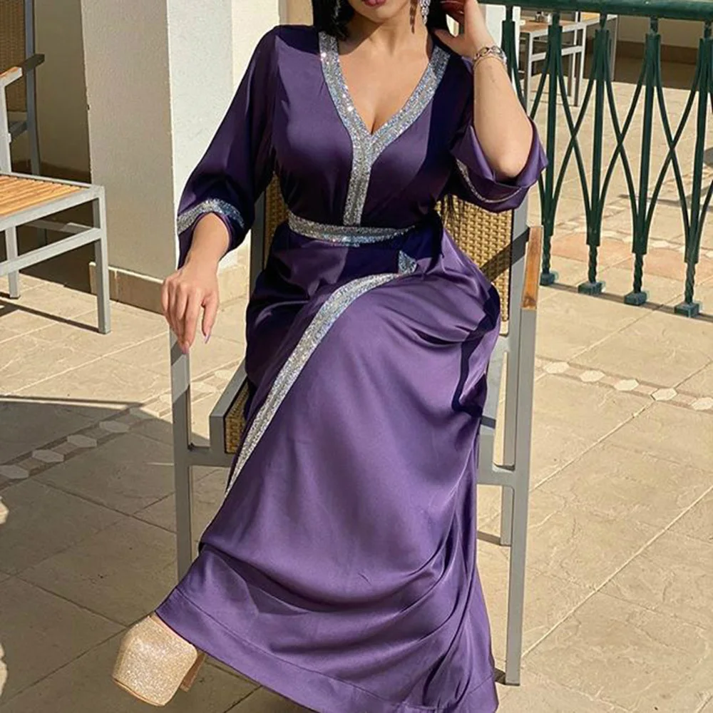 Customize New Style fashion luxe custom turkey Women Evening Dresses Muslim abaya dubai 2021