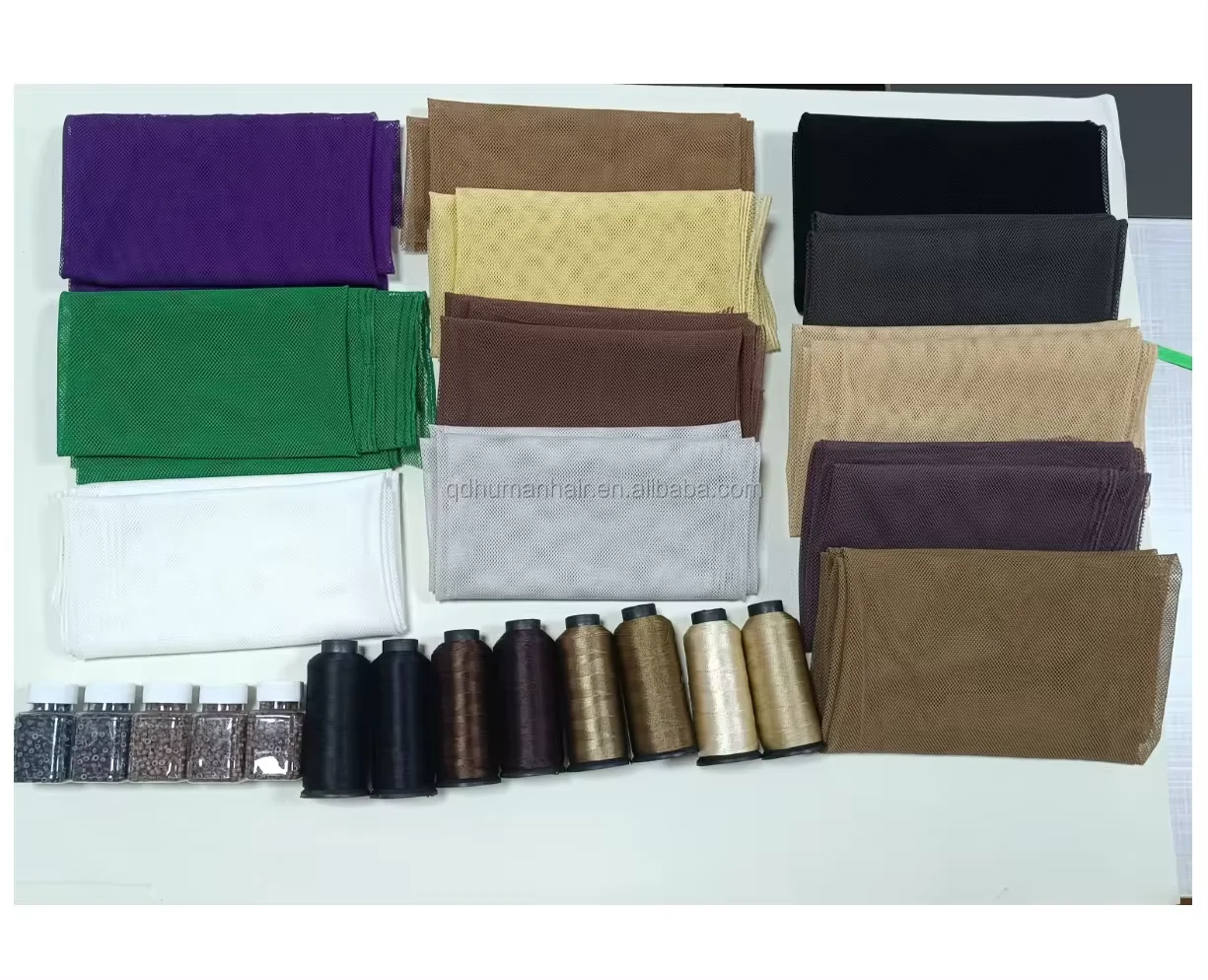 Ready To Ship Silk Base Closure European Russian Virgin Human Hair Mesh integration Lace Fabrics For Hair Loss Mesh For Hair