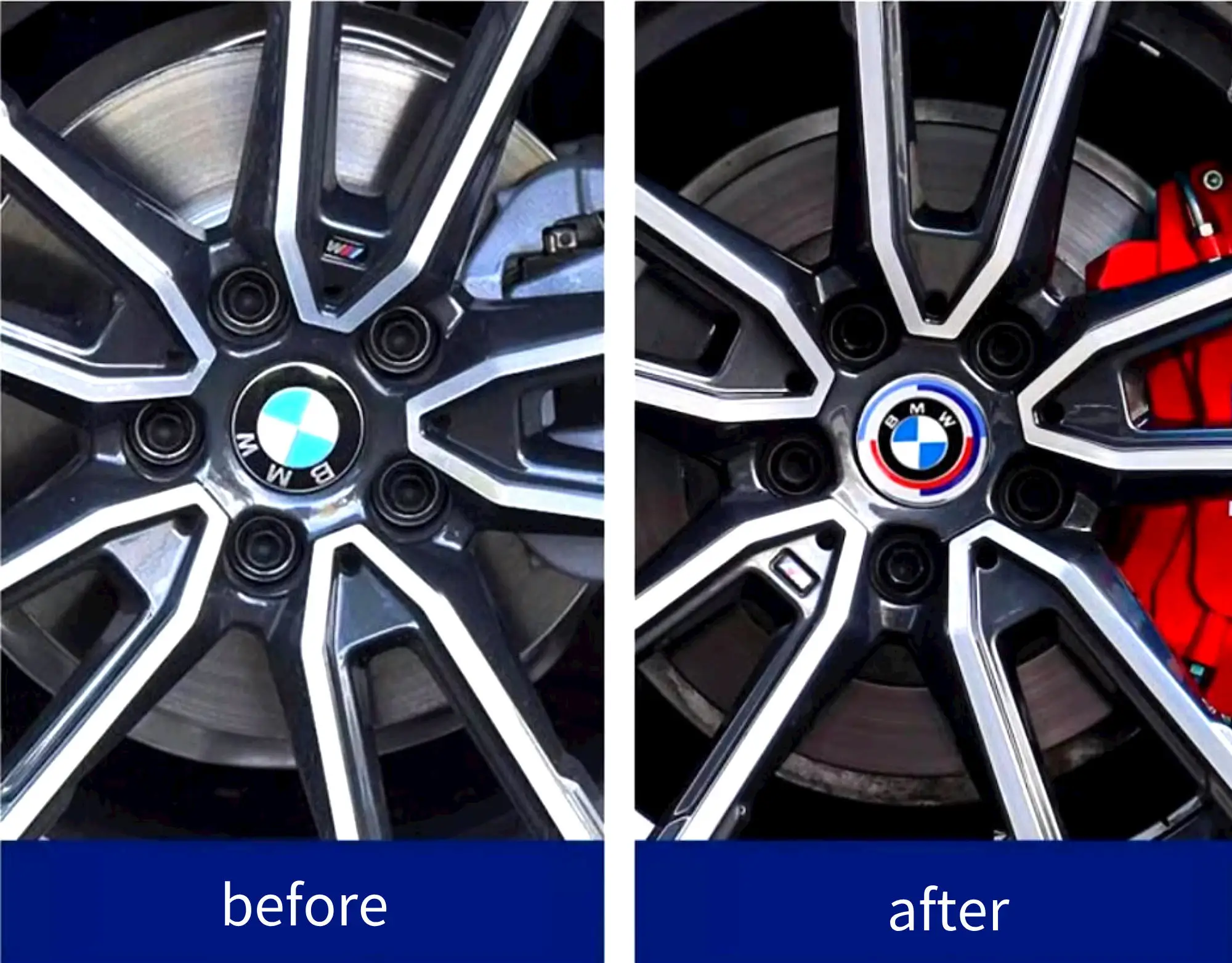For BMW Floating Wheel Center Caps Auto Accessories Floating Center Caps Compatible with all Original BMW Alloy Wheels 56 58 MM