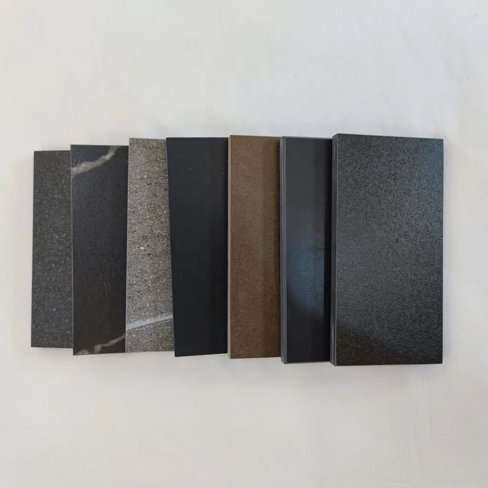 Food-Contact Grade Black Sintered Stone Slabs For Kitchen Countertop Dining Tables