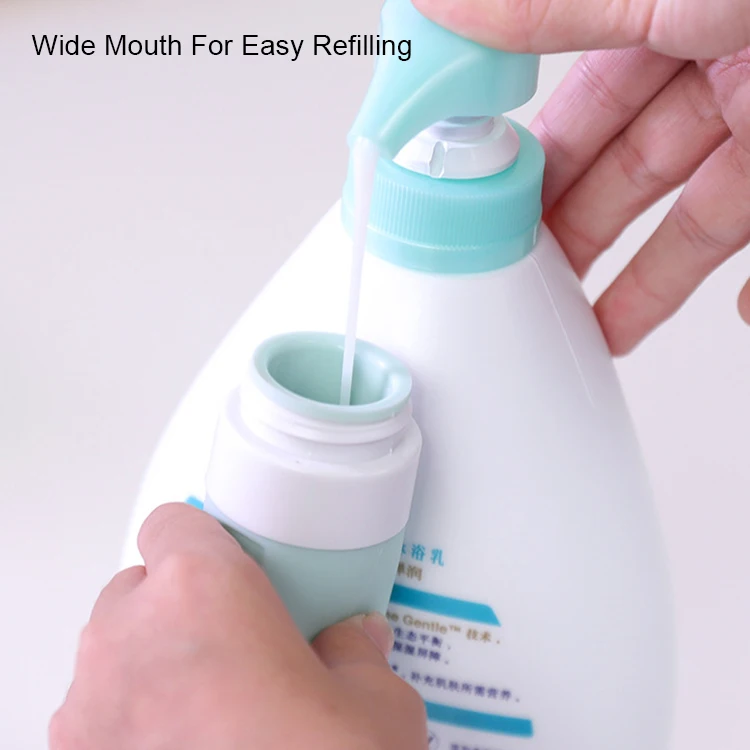  New Toiletries Containers Perfume Travel Bottles Set Leakproof Squeezable Silicone Bottle Kits with Hanging
