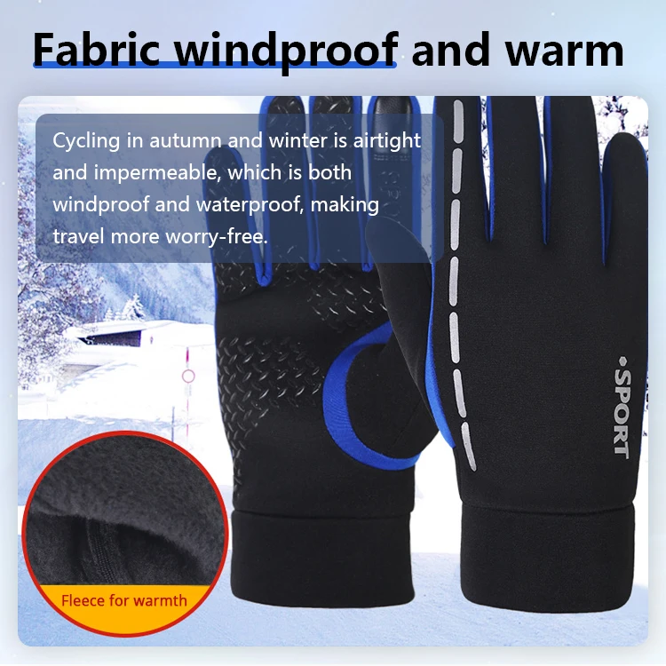 Touch Screen Water Resistant Windproof Anti Slip Winter Thermal Gloves For Men Women