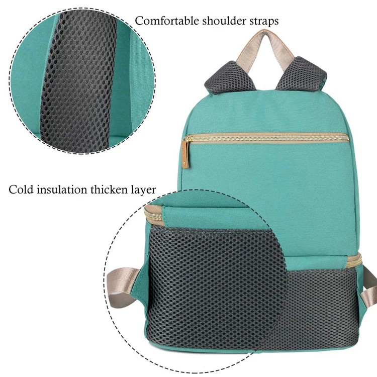 Double Layer Breast Pump Backpack Aluminum Foil  Insulated Backpack Portable Mummy Bag