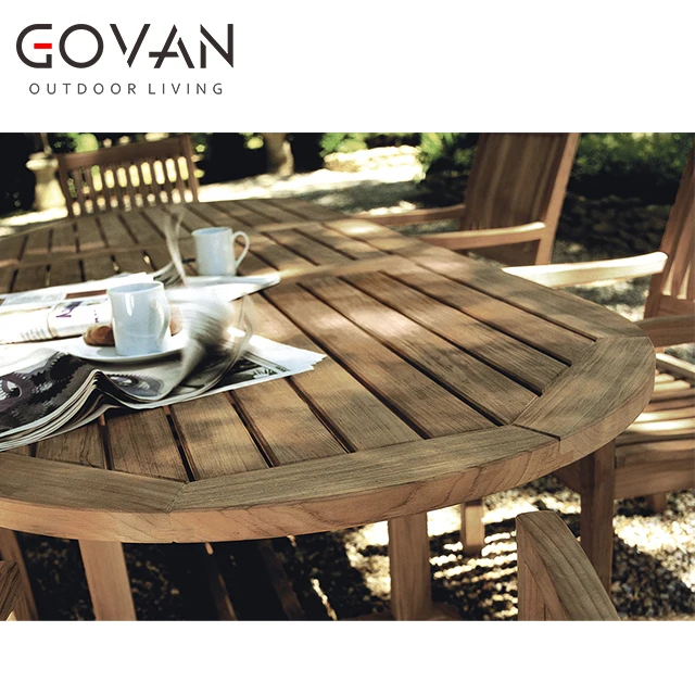 Luxury teak outdoor teak dining table set garden furniture solid wood dining table