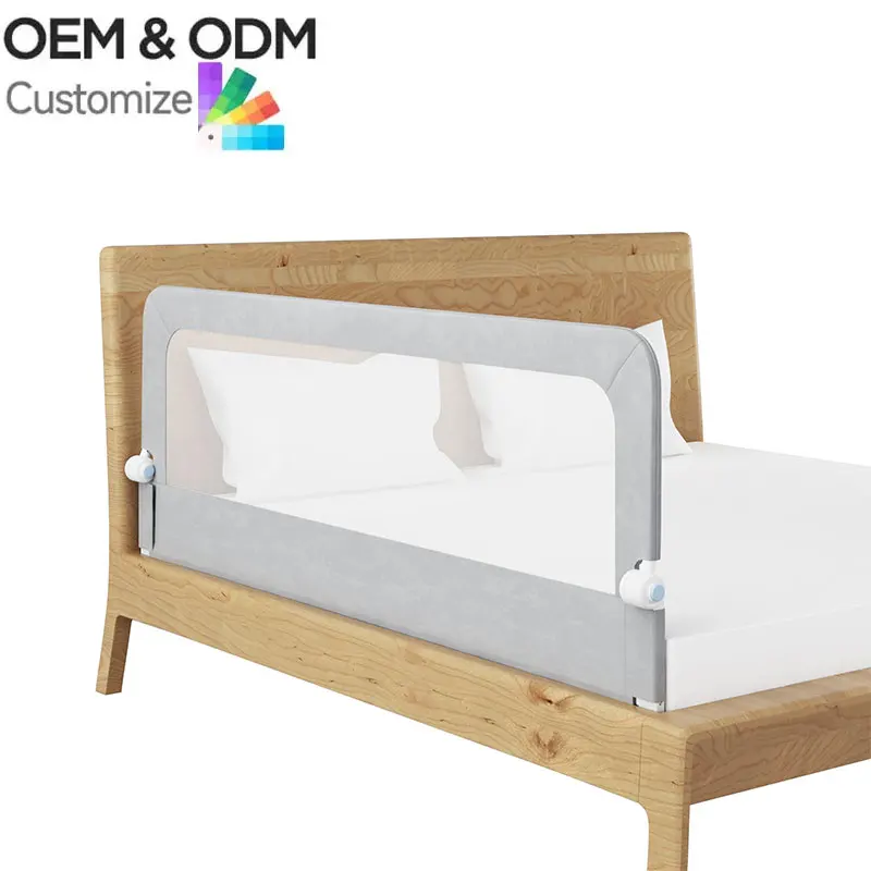 Modern Queen Size Portable Bed Barrier Baby Safe Metal Bed Rail with Folding Feature ABS Material for Bedroom