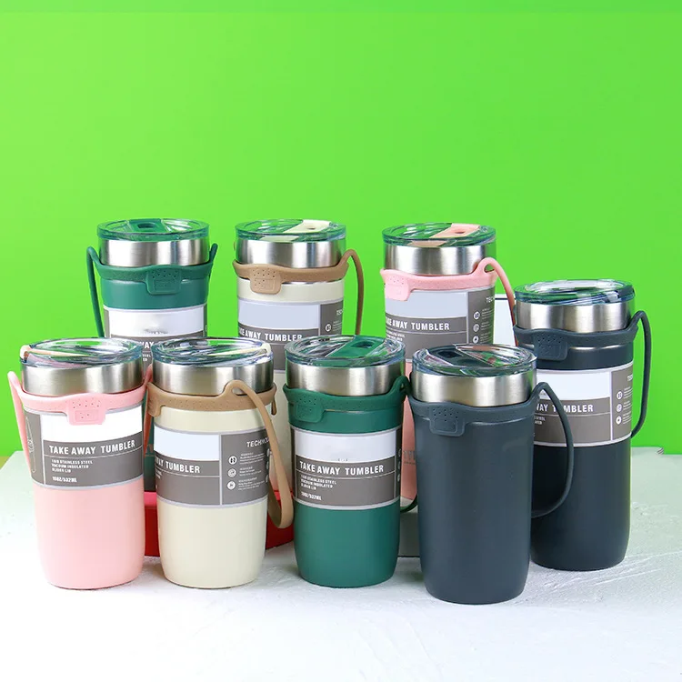 Tyeso coffee mug large capacity handle cup Thermos cup Japanese simple coffee car mug 304 stainless steel water cup