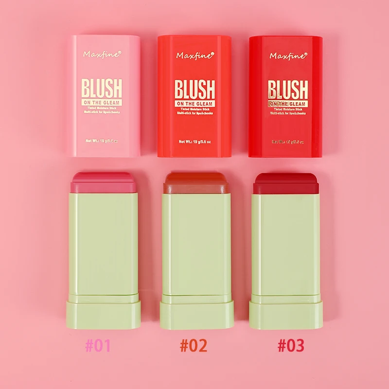 For Cheeks, Cream Blush Stick Natural Blendable Waterproof Stick Blush Makeup, Long-lasting Smooth Rubor, Red Blush 3 Years 1PCS