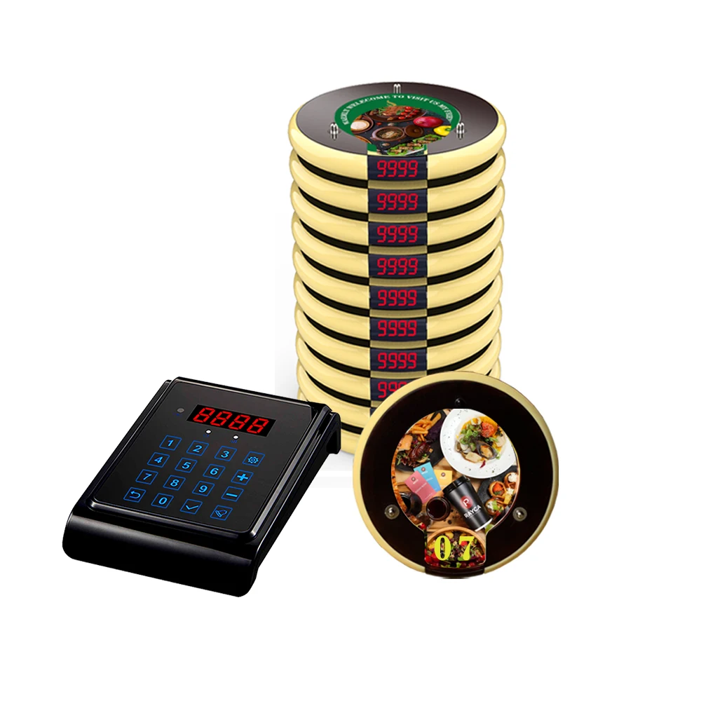 High quality Wireless call bell paging system for restaurant queue pager device water proof logo